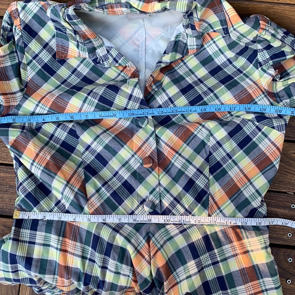 Eshakti XL 16 Plaid Dress Vintage Pinup Autumn Vibes - Picture 8 of 9